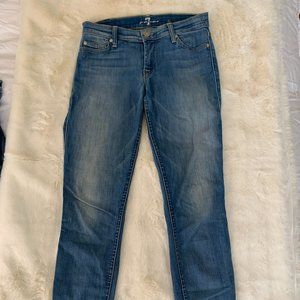 7 For All Mankind Light Wash Skinny Jeans Size 26